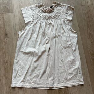Boss Cream Smocked Waist Top